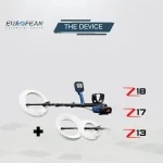 Minelab GPZ 8000 with multiple search coil options displayed